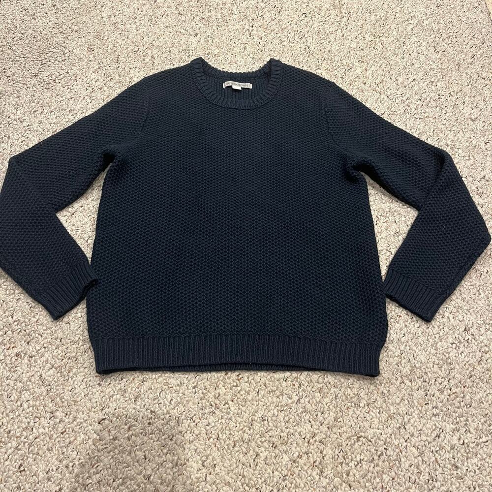 Outerknown Mariner Sweater L Mens Navy Blue Merino Wool Cotton Preppy Outdoor